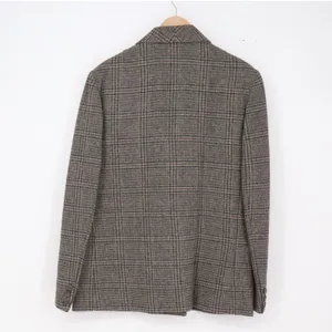 Casa De Lana Wool Blazer Womens 15/16 Vintage Double Breasted Plaid Brown Good thumbnail 4