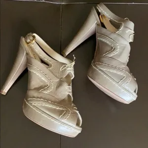 Prada Beige Platform Peeptoe Sandals thumbnail 3