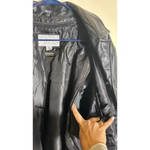 Wilson's Leather 'M. Julian' Jacket Coat‎ Lined Full Zip Men's XL Vintage Black thumbnail 13