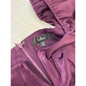 NWOT Lulus Flawless Forever Dark Purple Satin Pleated Midi Dress Size XXS thumbnail 6