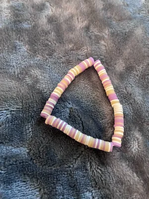 Purple Lemonade Sunset Purple and Yellow Pastel Mixed Clay Beads Bracelet Jewelry | Perfect Gift | Back to School | Handmade ౨ৎ thumbnail 3