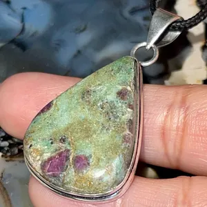 Ruby Fuchsite Crystal Pendant 2” Green thumbnail 5