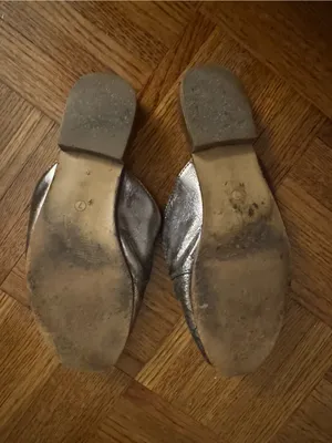 Catherine Malandrino Gold Leather Slip-On Loafer Mule thumbnail 4