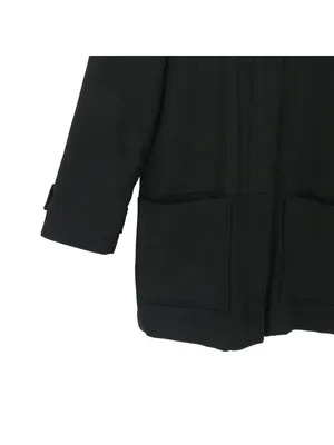 Lacoste Black Hooded Wool Blend Trench Coat Quilted Jacket 36 US 4 thumbnail 2