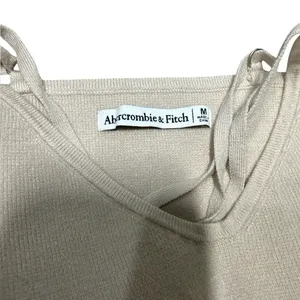 Abercrombie & Fitch Cream Knit Crop Shirt thumbnail 3