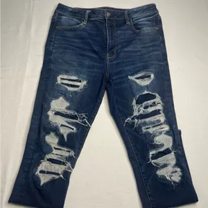 American Eagle Outfitters Super Hi-Rise Dark Wash Jegging (14) thumbnail 5
