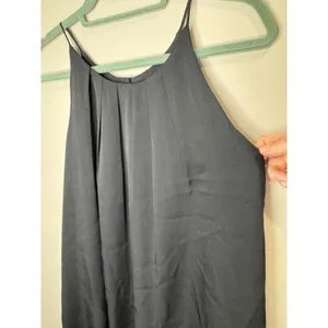 Milly 100% Silk Black Pleated Tank Top sz 4‎ thumbnail 4