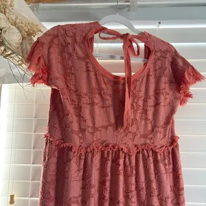 Anthropologie babydoll Pink Textured Floral Mini Dress Coquette Romantic XS thumbnail 3