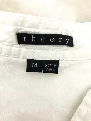 Theory "Corian" Luxury Linen-Blend Popover Utility Shirt M thumbnail 13
