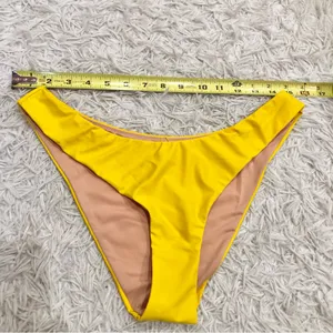 J‎ Crew Curved Waist Cheeky Bikini Bottom Yellow Size Medium thumbnail 7