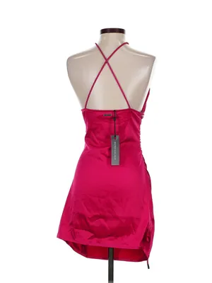 Manière De Voir Hot Pink Halter Ruched Mini Dress thumbnail 2