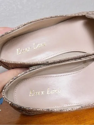 NWT Essex Lane Aleanor Pointed Toe Flat 6 Tan Multi Snake Faux Leather thumbnail 7