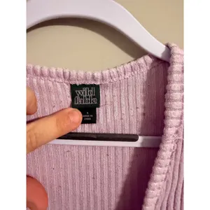 Wild Fable Ribbed Surplice V-Neck Crop Top Womens Small Lavender Long Sleeve thumbnail 2
