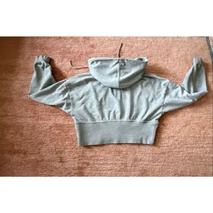 JoyLab Cropped Zip Up Hoodie L Gray Athletic Jacket Drawstring Hood Activewear thumbnail 9