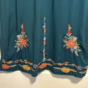 Entro Medium Bohemian Teal Floral Embroidered Dress thumbnail 6
