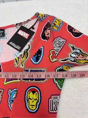 Marvel Avengers Coral Graphic Superhero Scoop Neck Dress Size L Comic Print thumbnail 8