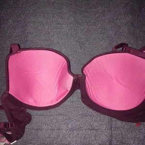VS Pink wear everywhere burgundy lightly lined bra thumbnail 3