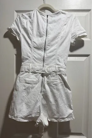 Bebe white lace up front romper/ belted 8 thumbnail 5