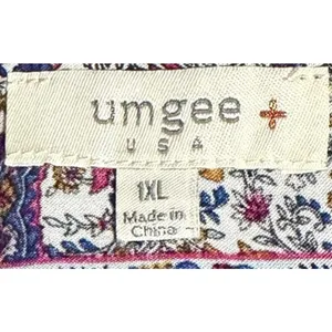 Umgee+ USA Women's Purple Orange Floral Mixed Print Bohemian-Style Dress Size 1X thumbnail 5