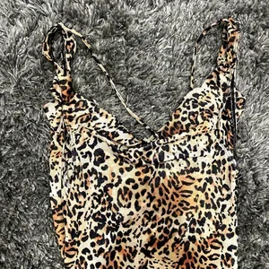 Mesh Leopard Maxi Dress Cowl Neck in Brown, Size M​​​​​​​ thumbnail 4