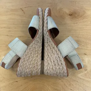 Tommy Bahama Sakura Wedge Espadrille Sandals Gold Metallic Ankle Strap Shoes 6.5 thumbnail 5