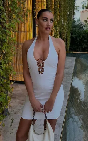 mini dress white fitted bodycon halter party cocktail thumbnail 2
