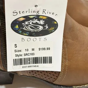 Sterling River Boots Womens 10 Brown Leather Perforated Western NWT thumbnail 3