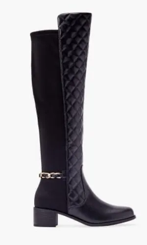 JustFab Argo Quilted Riding Boot Size 7 thumbnail 2