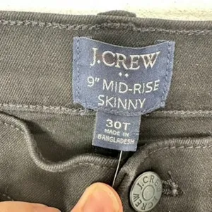 J. Crew‎ Factory Black Denim Size 30 Tall Mid Rise Skinny Ankle NWT Casual thumbnail 4