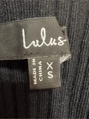 Lulus Women’s Yanis Black Ribbed Asymmetrical Cutout Long Sleeve Sweater Size XS thumbnail 5