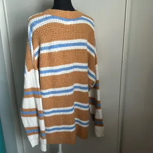 American Eagle Oversized Drop Shoulder Striped Fuzzy Cozy Knit Sweater thumbnail 5