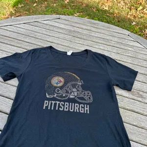 NFL‎ black rhinestone tee size medium thumbnail 3