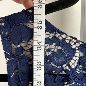 Vince Camuto Navy Blue Floral Lace V Neck Fit & Flare Cocktail Dress Size 4 thumbnail 7