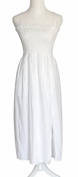 NWT Nordstrom Rack WAYF‎ Smocked Midi Dress Sleeveless Sorority Rush Medium thumbnail 1