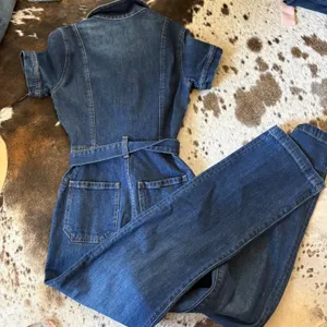 ARITZIA DENIM FORUM Jerry Denim Jumpsuit Front Zip‎ Size XS thumbnail 7