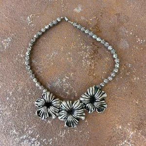 Free People Vintage boho silver beaded statement necklace thumbnail 2