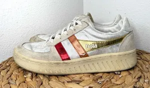 Gola Sneakers Grandslam Shimmer Flare Trainers Silver Multi Retro Women's Metal thumbnail 1
