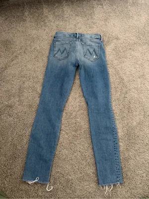 Mother Denim Looker Ankle Fray Jeans In Love Gun Wash Size 25 thumbnail 7