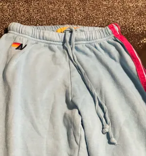 Womens small Aviator Nation 5-Stripe Sweatpants– Sky Blue thumbnail 5