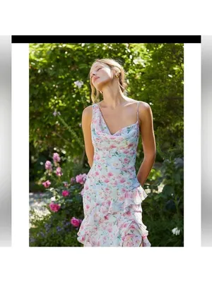 ASTR The Label Levina Floral Ruffle One Shoulder Maxi Dress, M thumbnail 5