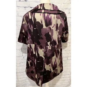 Simply Vera Wang Tunic jacket shiny floral fabric Size Large thumbnail 5