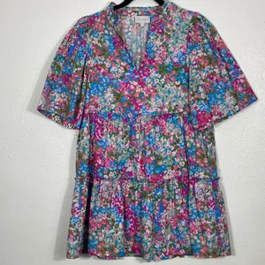 Sugarlips Vibrant Floral Mini Dress Size XS 100% Cotton thumbnail 5
