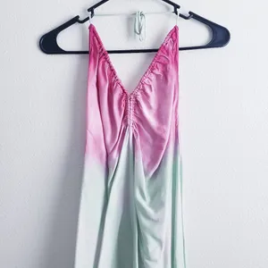 Zara Tie Dye Ombre Midi Shine Slit Strappy Dress thumbnail 3