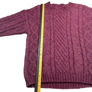 Paris Sport Club Mohair Cable knit Sweater Berry Cottagecore SZ M 90’s Y2K thumbnail 10