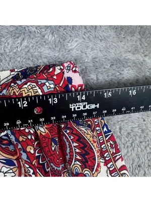 Bohemian Paisley Print Maxi Skirt With Ruffle Hem Elastic Waist Large 100% Polye thumbnail 3