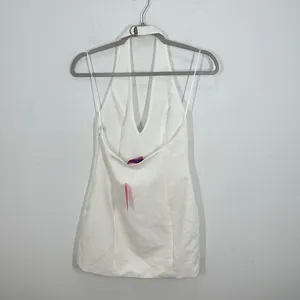Edikted Claire Backless Halter Mini‎ Dress Cream NWT Bridal Bachelorette Party thumbnail 10