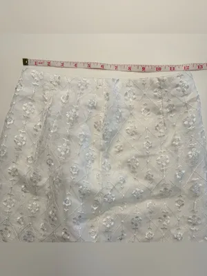 Urban Outfitters White Embroidered Mini Skirt Cottagecore Coquette‎ Size S thumbnail 9