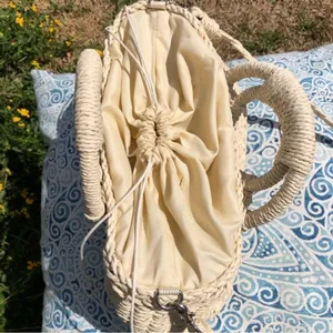 NEW Straw Purse bag Tan thumbnail 5