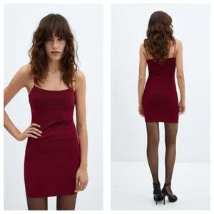 Mango Lurex Glitter Strap Mini Dress Size Small Metallic Stretch Going Out thumbnail 2