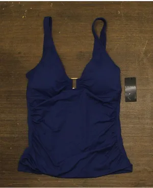 Lauren Ralph Lauren Ring-Trim Tankini Top 20301127 Sapphire Blue 12 thumbnail 1